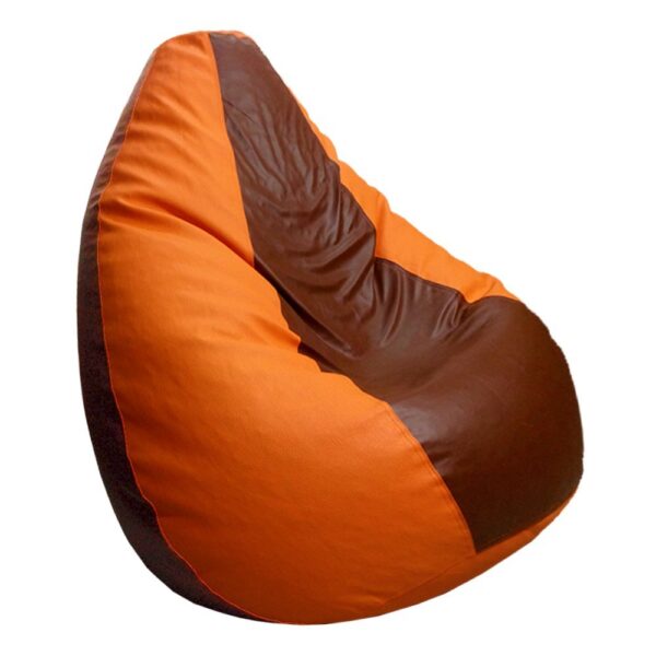 GUNJ 2XL Tear Drop Bean Bag Cover (without Beans) (Orange, Brown) - Image 2