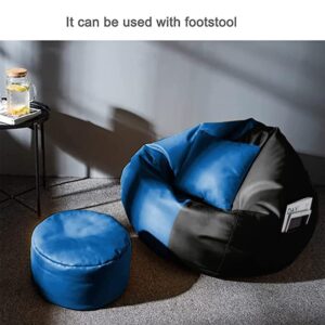 GUNJ 3XL Bean Bag Cover with Footrest & Cushion Without Beans Filling Pack of-3 Pcs(Black & Blue)