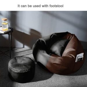 GUNJ 3XL Bean Bag Cover with Footrest & Cushion Without Beans Filling Pack of-3 Pcs(Black & Brown)