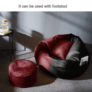 GUNJ 3XL Bean Bag Cover with Footrest & Cushion Without Beans Filling Pack of-3 Pcs(Black & Maroon)