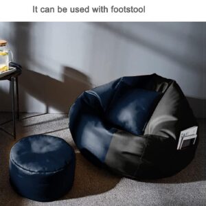 GUNJ 3XL Bean Bag Cover with Footrest & Cushion Without Beans Filling Pack of-3 Pcs(Black & Navy)