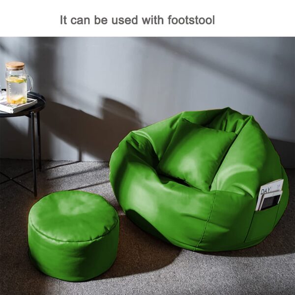 GUNJ 3XL Bean Bag Cover with Footrest & Cushion Without Beans Filling Pack of-3 Pcs(Green)