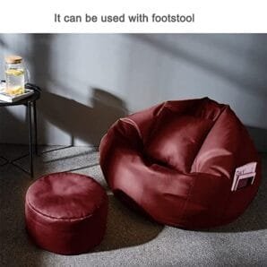 GUNJ 3XL Bean Bag Cover with Footrest & Cushion Without Beans Filling Pack of-3 Pcs(Maroon)