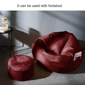 GUNJ 3XL Bean Bag Cover with Footrest & Cushion Without Beans Filling Pack of-3 Pcs(Maroon)