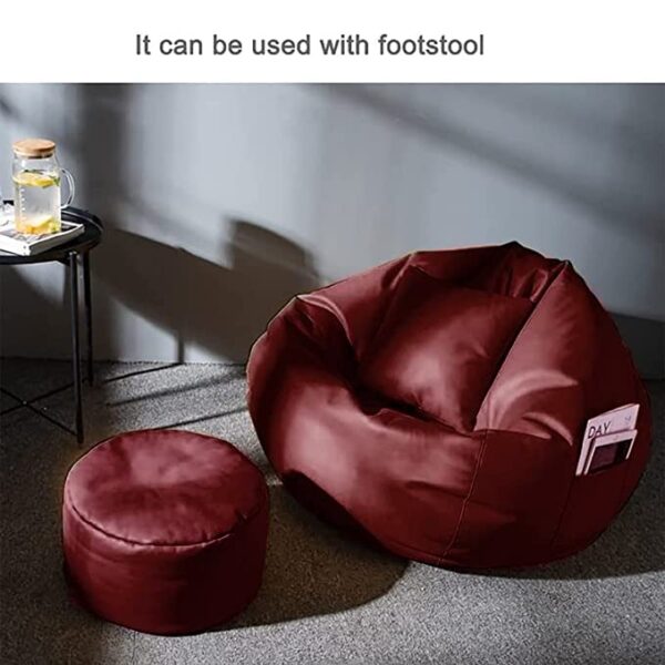 GUNJ 3XL Bean Bag Cover with Footrest & Cushion Without Beans Filling Pack of-3 Pcs(Maroon)