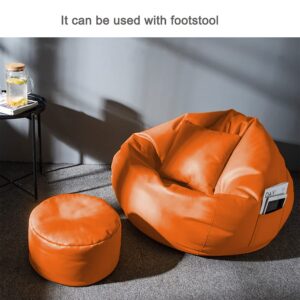 GUNJ 3XL Bean Bag Cover with Footrest & Cushion Without Beans Filling Pack of-3 Pcs(Orange)