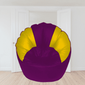 GUNJ Jumbo Sofa Mudhha Bean Bag Cover Without Beans (Purple & Yellow)