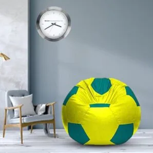 GUNJ 3XL Football Soccerati Bean Bag Cover Only (Body Fitter Bean Bag Cover Without Beans) (Yellow, Green)