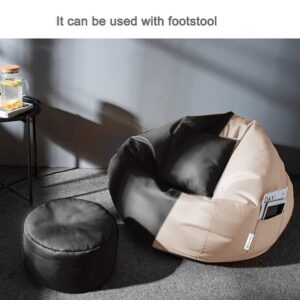 GUNJ 3XL Bean Bag Cover with Footrest & Cushion Without Beans Filling Pack of-3 Pcs(Black & Cream)