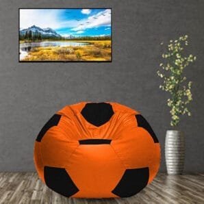 GUNJ 2XL Football Soccerati Bean Bag Cover Only (Body Fitter Bean Bag Cover Without Beans) (Orange ,Black)