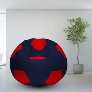 GUNJ 2XL Football Soccerati Bean Bag Cover Only (Body Fitter Bean Bag Cover Without Beans) (Navy ,Red)