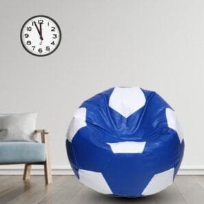 GUNJ 2XL Football Soccerati Bean Bag Cover Only (Body Fitter Bean Bag Cover Without Beans) (Blue ,White)