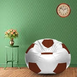 GUNJ 3XL Football Soccerati Bean Bag Cover Only (Body Fitter Bean Bag Cover Without Beans) (White ,Tan) (Copy)