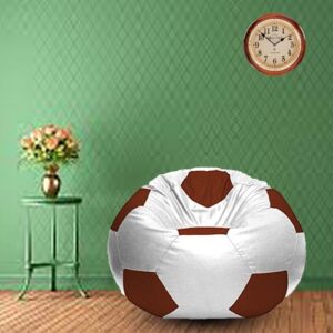 GUNJ 2XL Football Soccerati Bean Bag Cover Only (Body Fitter Bean Bag Cover Without Beans) (White ,Tan) (Copy)