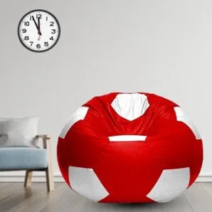 GUNJ 3XL Football Soccerati Bean Bag Cover Only (Body Fitter Bean Bag Cover Without Beans) (Red ,White)