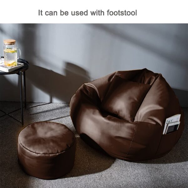 GUNJ 3XL Bean Bag Cover with Footrest & Cushion Without Beans Filling Pack of-3 Pcs(Brown) - Image 2