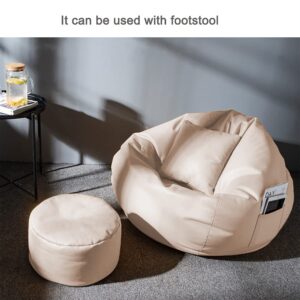 GUNJ 3XL Bean Bag Cover with Footrest & Cushion Without Beans Filling Pack of-3 Pcs(Beige)