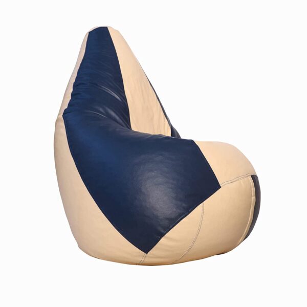 GUNJ 2XL Tear Drop Bean Bag Cover (Without Beans) (Navy, Cream) - Image 2