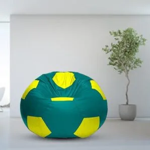 GUNJ 3XL Football Soccerati Bean Bag Cover Only (Body Fitter Bean Bag Cover Without Beans) (Green ,Yellow)