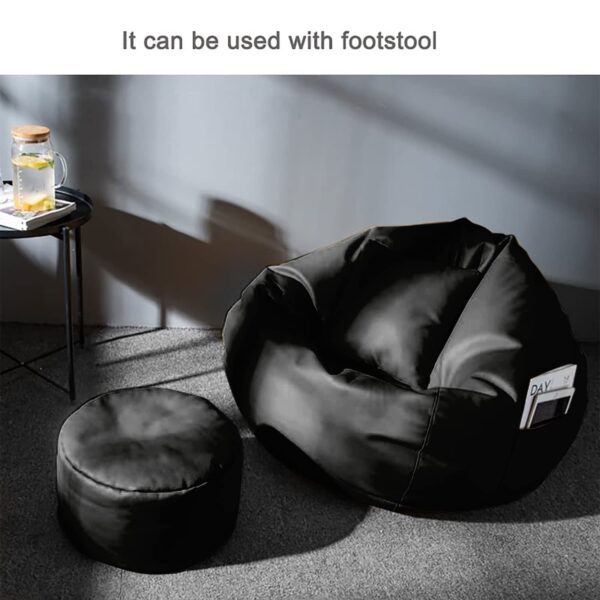 GUNJ 3XL Bean Bag Cover with Footrest & Cushion Without Beans Filling Pack of-3 Pcs(Black) - Image 2