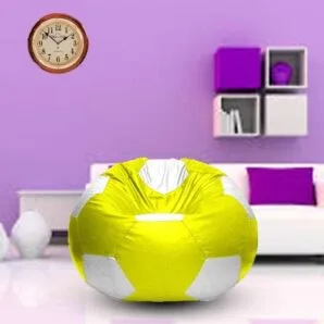 GUNJ 3XL Football Soccerati Bean Bag Cover Only (Body Fitter Bean Bag Cover Without Beans) (Yellow ,White)