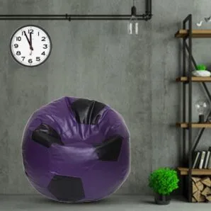 GUNJ 3XL Football Soccerati Bean Bag Cover Only (Body Fitter Bean Bag Cover Without Beans) (Purple ,Black)