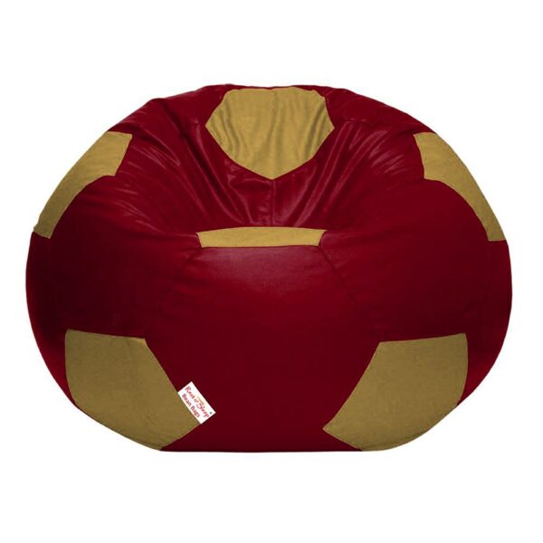 GUNJ 2XL Football Soccerati Bean Bag Cover Only (Body Fitter Bean Bag Cover Without Beans) (Maroon ,Beige) - Image 2