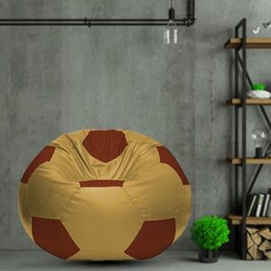 GUNJ 2XL Football Soccerati Bean Bag Cover Only (Body Fitter Bean Bag Cover Without Beans) (Cream , Maroon)