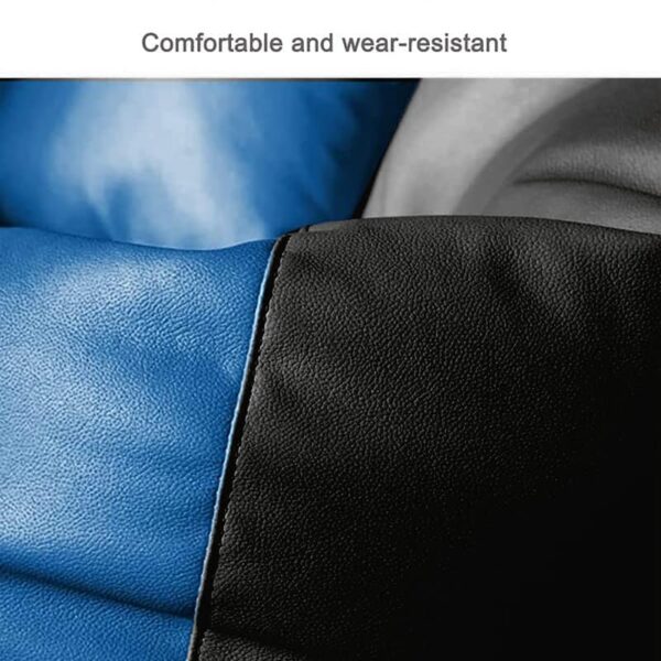 GUNJ 3XL Bean Bag Cover with Footrest & Cushion Without Beans Filling Pack of-3 Pcs(Black & Blue) - Image 3