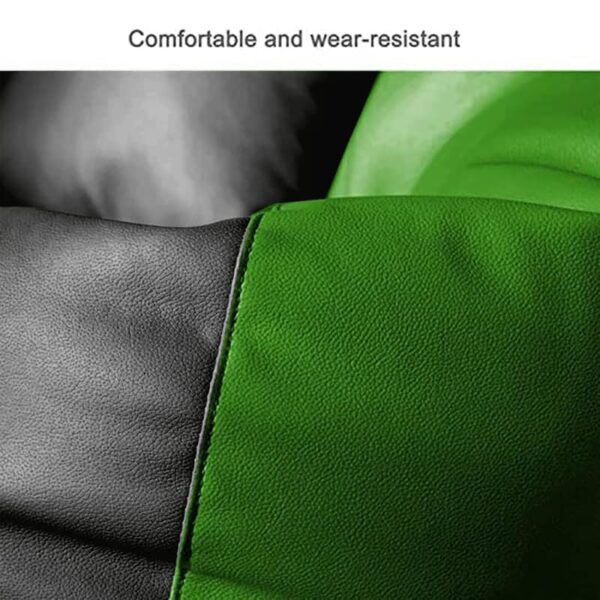 GUNJ 3XL Bean Bag Cover with Footrest & Cushion Without Beans Filling Pack of-3 Pcs(Black & Green) - Image 3