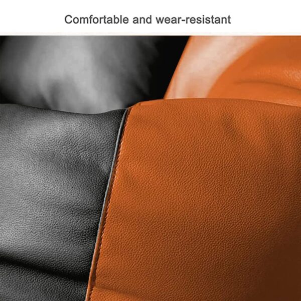 GUNJ 3XL Bean Bag Cover with Footrest & Cushion Without Beans Filling Pack of-3 Pcs(Black & Orange) - Image 3
