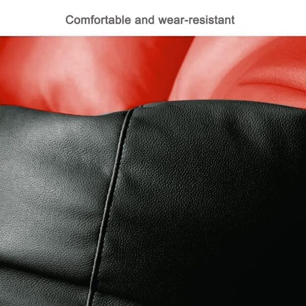 GUNJ 3XL Bean Bag Cover with Footrest & Cushion Without Beans Filling Pack of-3 Pcs(Black & Red) - Image 3
