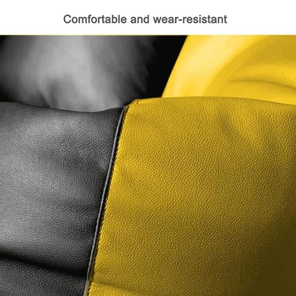 GUNJ 3XL Bean Bag Cover with Footrest & Cushion Without Beans Filling Pack of-3 Pcs(Black & Yellow) - Image 3