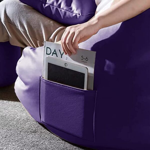 GUNJ 3XL Bean Bag Cover with Footrest & Cushion Without Beans Filling Pack of-3 Pcs(Purple) - Image 3