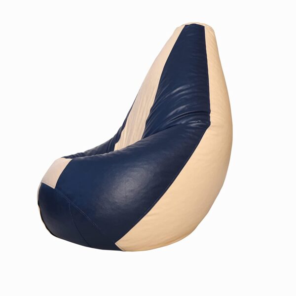 GUNJ 2XL Tear Drop Bean Bag Cover (Without Beans) (Navy, Cream) - Image 3