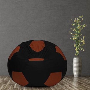 GUNJ 2XL Football Soccerati Bean Bag Cover Only (Body Fitter Bean Bag Cover Without Beans) (Black ,Tan)