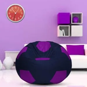 GUNJ 3XL Football Soccerati Bean Bag Cover Only (Body Fitter Bean Bag Cover Without Beans) (Navy , Purple)