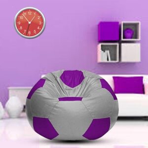GUNJ 2XL Football Soccerati Bean Bag Cover Only (Body Fitter Bean Bag Cover Without Beans) (Grey , Purple)