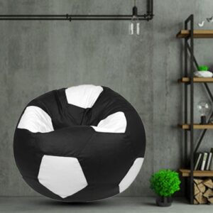 GUNJ 2XL Football Soccerati Bean Bag Cover Only (Body Fitter Bean Bag Cover Without Beans) (Black , White)