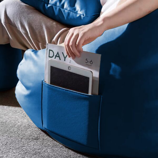 GUNJ 3XL Bean Bag Cover with Footrest & Cushion Without Beans Filling Pack of-3 Pcs(Blue) - Image 3