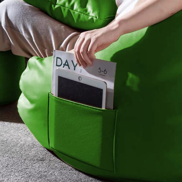 GUNJ 3XL Bean Bag Cover with Footrest & Cushion Without Beans Filling Pack of-3 Pcs(Green) - Image 4
