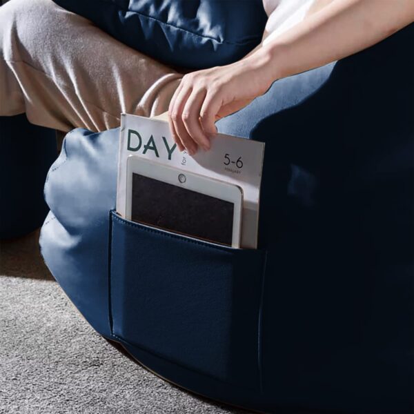 GUNJ 3XL Bean Bag Cover with Footrest & Cushion Without Beans Filling Pack of-3 Pcs(Navy) - Image 4