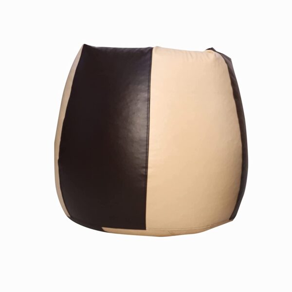 GUNJ 2XL Tear Drop Bean Bag Cover (Without Beans) (Brown, Cream) - Image 4