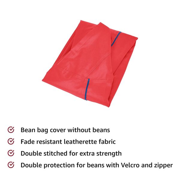 GUNJ 2XL Teardrop Red With Blue Piping Bean Bag Cover (Without Beans) - Image 5