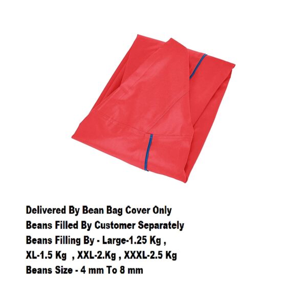GUNJ 2XL Teardrop Red With Blue Piping Bean Bag Cover (Without Beans) - Image 6