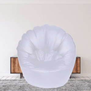 GUNJ Jumbo Sofa Mudhha Bean Bag Cover Without Beans (White)
