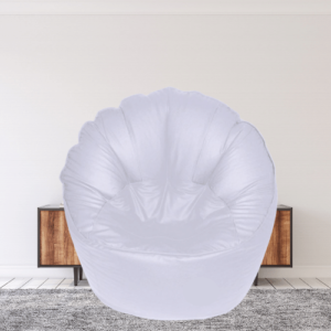 GUNJ Jumbo Sofa Mudhha Bean Bag Cover Without Beans (White)