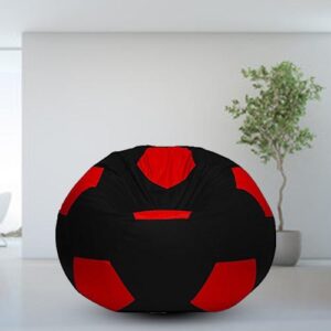 GUNJ 2XL Football Soccerati Bean Bag Cover Only (Body Fitter Bean Bag Cover Without Beans) (Black ,Red)
