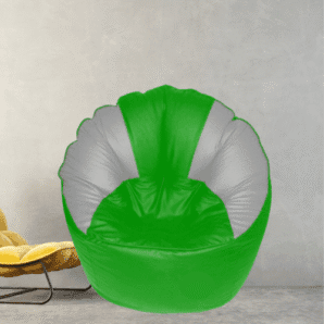 GUNJ Jumbo Sofa Mudhha Bean Bag Cover Without Beans (Green & White)