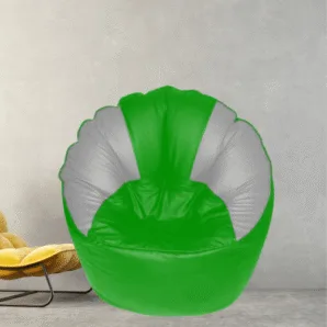 GUNJ Jumbo Sofa Mudhha Bean Bag Cover Without Beans (Green & White)